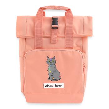 Chat-kras - Roll Top Backpack with Two Handles - chintz rose - Front