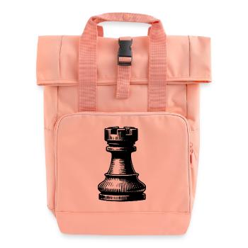 Chess Set Chess Figure Tower - Roll Top Backpack with Two Handles - chintz rose - Front