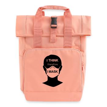 I think therefore I mask - Roll Top Backpack with Two Handles - chintz rose - Front