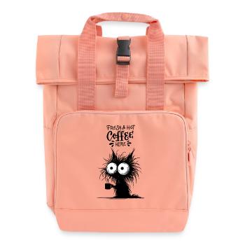 Kaffee Katze Barista Büro Kollege Katzenbesitzer - Rolltop Rucksack mit zwei Griffen - Chintzrosa - Vorne