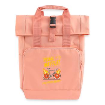 Pedal to the Mettle - Roll Top Backpack with Two Handles - chintz rose - Front