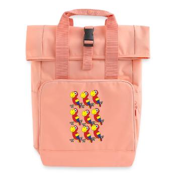 papageien gruppe - Rolltop Rucksack mit zwei Griffen - Chintzrosa - Vorne