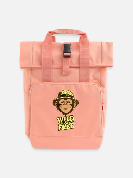 Frei und wild - Rolltop Rucksack mit zwei Griffen - Chintzrosa