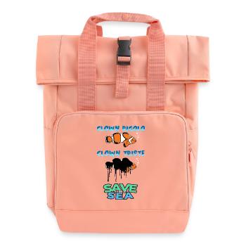 Rettet das Meer - Rolltop Rucksack mit zwei Griffen - Chintzrosa - Vorne