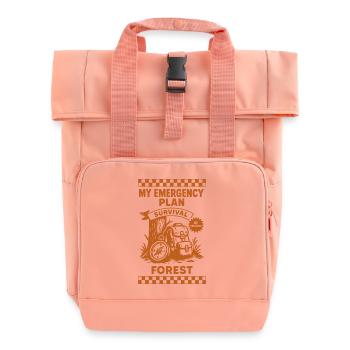My Emergency Plan Survival Forest Prepper - Roll Top Backpack with Two Handles - chintz rose - Front