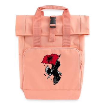 Albanischer Adler mit Flagge - Rolltop Rucksack mit zwei Griffen - Chintzrosa - Vorne