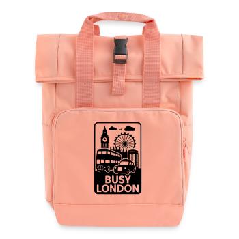 Busy London - Roll Top Backpack with Two Handles - chintz rose - Front