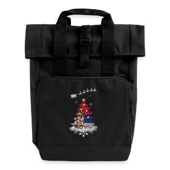 Christmas tree with Serbian flag - Roll Top Backpack with Two Handles - black - Front