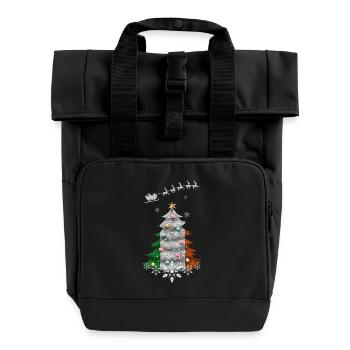 Christmas tree with Ireland flag - Roll Top Backpack with Two Handles - black - Front