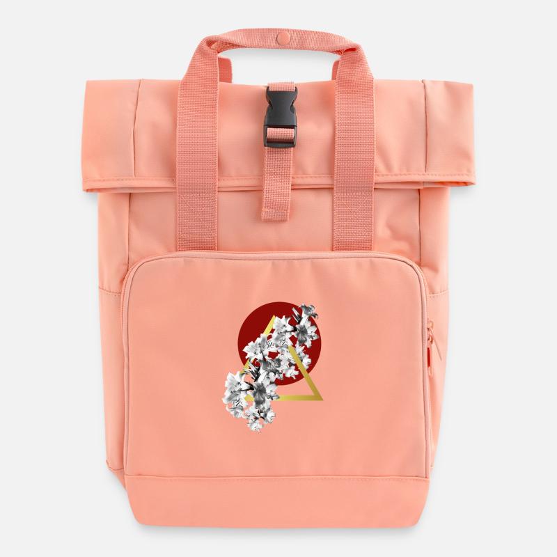 Lys dorés géométriques - Sac à dos Roll Top à deux anses - rose liberty