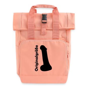 Penis Originalgröße - Rolltop Rucksack mit zwei Griffen - Chintzrosa - Vorne