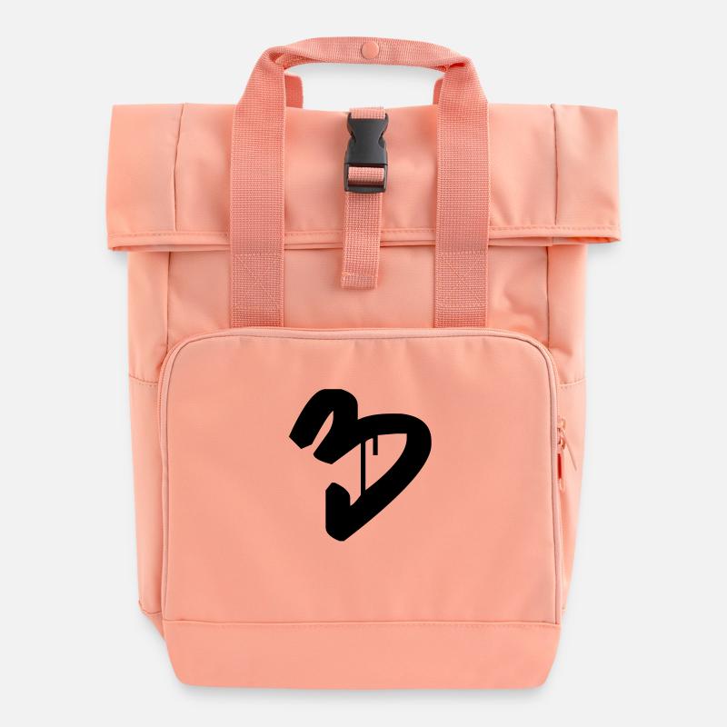 Graffiti : 3 - Roll Top Backpack with Two Handles - chintz rose