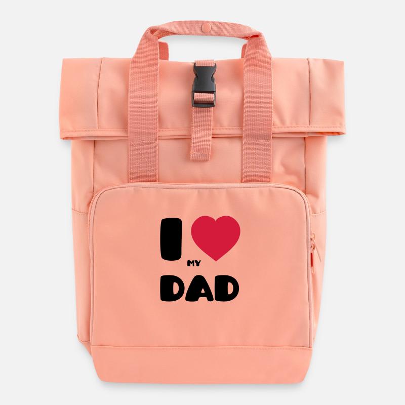 I Love my Dad - Roll Top Backpack with Two Handles - chintz rose