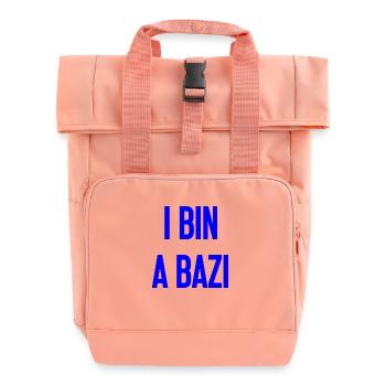 I bin a Bazi – Bayerischer Spruch mit Humor - Rolltop Rucksack mit zwei Griffen - Chintzrosa - Vorne