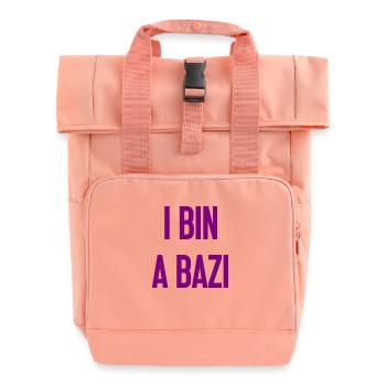 I bin a Bazi – Bayerischer Spruch mit Humor - Rolltop Rucksack mit zwei Griffen - Chintzrosa - Vorne
