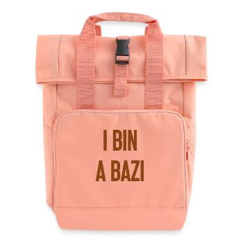 I bin a Bazi – Bayerischer Spruch mit Humor - Rolltop Rucksack mit zwei Griffen - Chintzrosa - Vorne