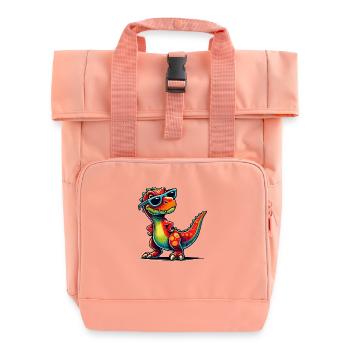 dino comic - Rolltop Rucksack mit zwei Griffen - Chintzrosa - Vorne