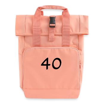 40. 40 JAHRE. 40-JÄHRIGES JUBILÄUM. 40-JÄHRIGES JUBILÄUM. - Rolltop Rucksack mit zwei Griffen - Chintzrosa - Vorne