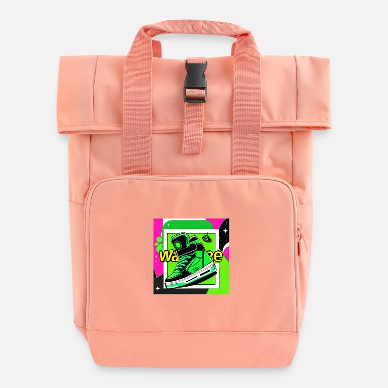 Neon Sneaker Pop Art - Rolltop Rucksack mit zwei Griffen - Chintzrosa