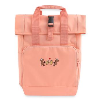 Halbkugelversuch Otto von Guericke - Rolltop Rucksack mit zwei Griffen - Chintzrosa - Vorne