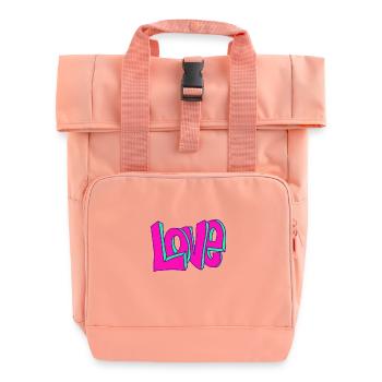 Graffiti Love - Roll Top Backpack with Two Handles - chintz rose - Front