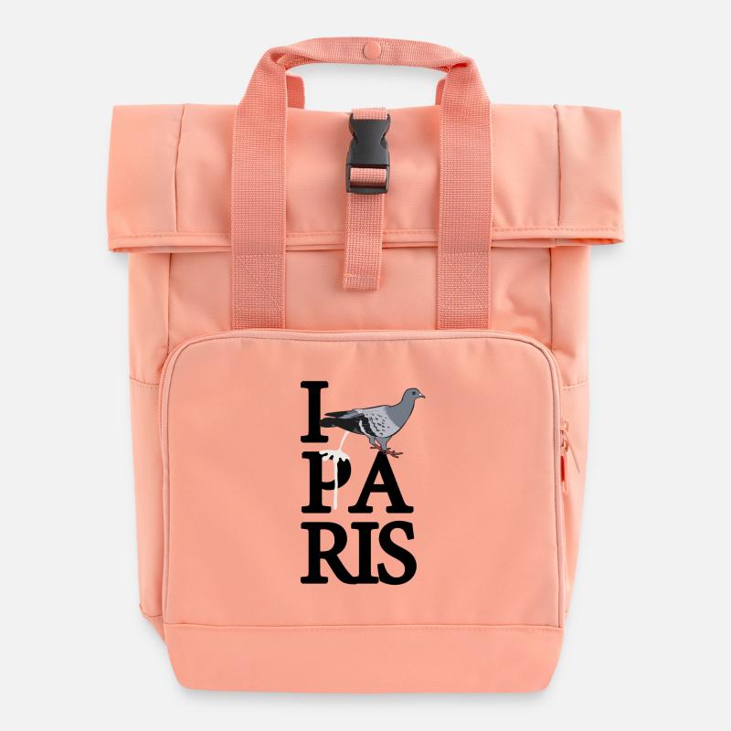 I pigeon Paris - Roll Top Backpack with Two Handles - chintz rose