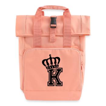 Buchstabe K - Rolltop Rucksack mit zwei Griffen - Chintzrosa - Vorne