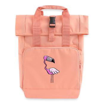 Flamingo Power - Vogel - Sommer - Pink - Rolltop Rucksack mit zwei Griffen - Chintzrosa - Vorne