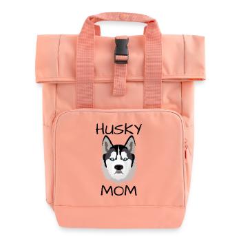 Husky Mom - Rolltop Rucksack mit zwei Griffen - Chintzrosa - Vorne