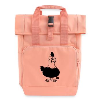 Chicken - Hen - Roll Top Backpack with Two Handles - chintz rose - Front