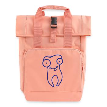 Cartoon Tooth - Roll Top Backpack with Two Handles - chintz rose - Front