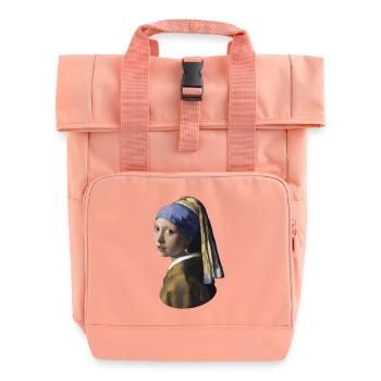Jan Vermeer Girl with Pearl Earring * Sweater - Roll Top Backpack with Two Handles - chintz rose - Front