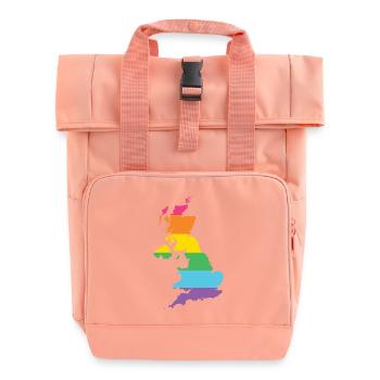 LGBTQ Great Britain - Roll Top Backpack with Two Handles - chintz rose - Front