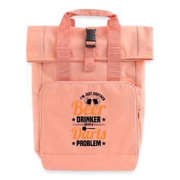 Dart Dartspieler Dartspiel Herren - Rolltop Rucksack mit zwei Griffen - Chintzrosa - Vorne