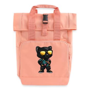 Panther Comic Funny Summer - Roll Top Backpack with Two Handles - chintz rose - Front
