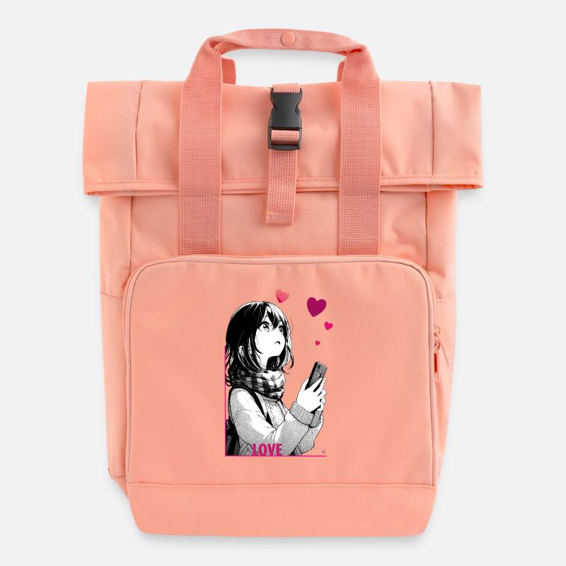 amour - Sac à dos Roll Top à deux anses - rose liberty