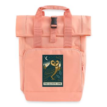 Mystische Eule unter Nachthimmel - Rolltop Rucksack mit zwei Griffen - Chintzrosa - Vorne