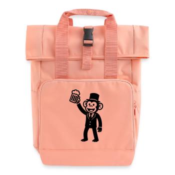Bière de la fête de garçon singe - Sac à dos Roll Top à deux anses - rose liberty - Devant