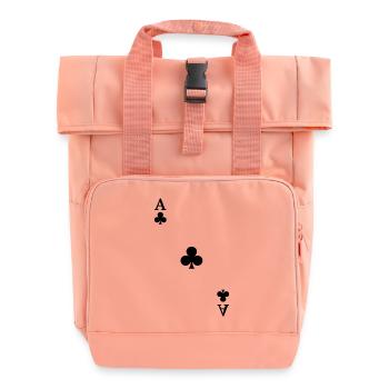 Spielkarten Kontrast - Kreuz-Ass - Rolltop Rucksack mit zwei Griffen - Chintzrosa - Vorne