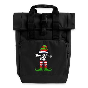 Elfe Elf Weihnachtsgeschenk - Rolltop Rucksack mit zwei Griffen - Schwarz - Vorne