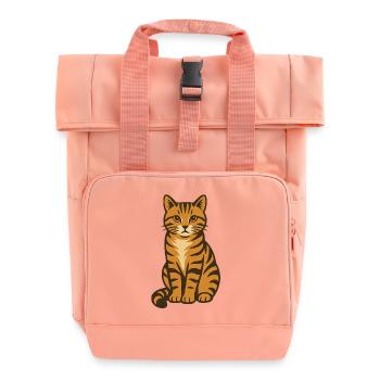Tigre chat Vintage Illustration - Sac à dos Roll Top à deux anses - rose liberty - Devant