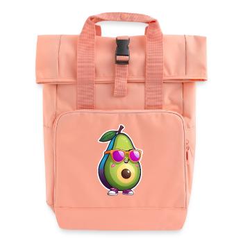 Kunterbuntes Avocado-Charakter - Rolltop Rucksack mit zwei Griffen - Chintzrosa - Vorne