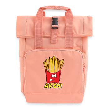 Angry fries - Roll Top Backpack with Two Handles - chintz rose - Front