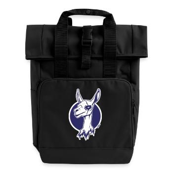 Lila Kreis Lama-Ikone - Rolltop Rucksack mit zwei Griffen - Schwarz - Vorne