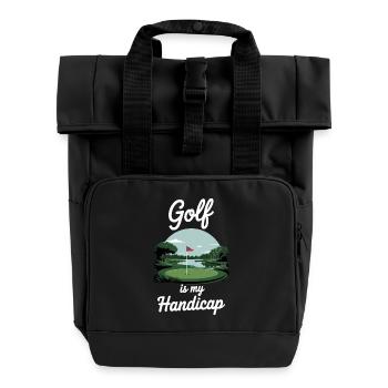 Golf ist mein Handicap - Rolltop Rucksack mit zwei Griffen - Schwarz - Vorne