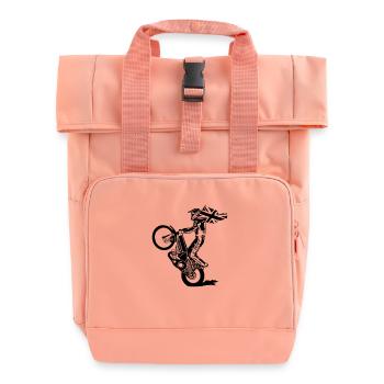 Motorcycle Speedway - Roll Top Backpack with Two Handles - chintz rose - Front
