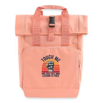 Self-confident and combative - Roll Top Backpack with Two Handles - chintz rose - Front