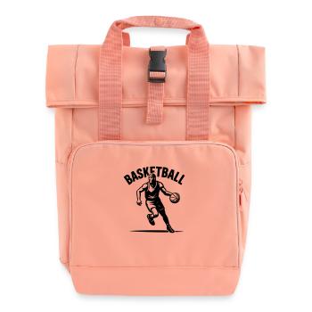 Basketball - Rolltop Rucksack mit zwei Griffen - Chintzrosa - Vorne