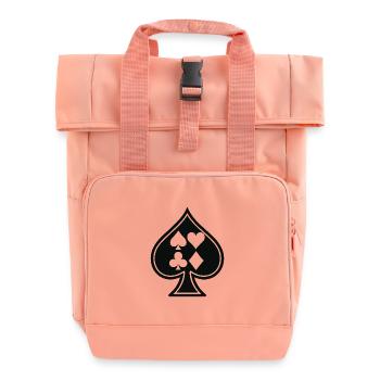 Four Aces in the Ace of Spades - Roll Top Backpack with Two Handles - chintz rose - Front