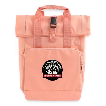 Innovative brain teaser motif for multi-thinkers - Roll Top Backpack with Two Handles - chintz rose - Front
